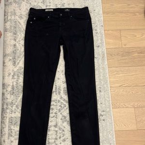 AG Adriano Goldschmeid Stilt Cigarette Leg Jean - Black Sateen-  Size 29
